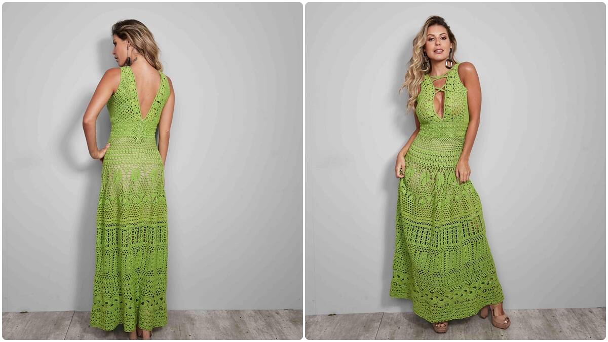 Vestido de Crochê Nine: Crie um Modelo Charmoso e Elegante!