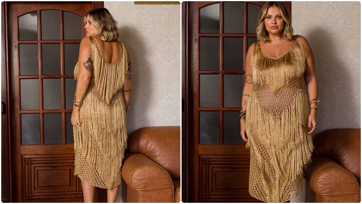 Vestido de Crochê Ouro: Crie Um Modelo Magnífico e Elegante!