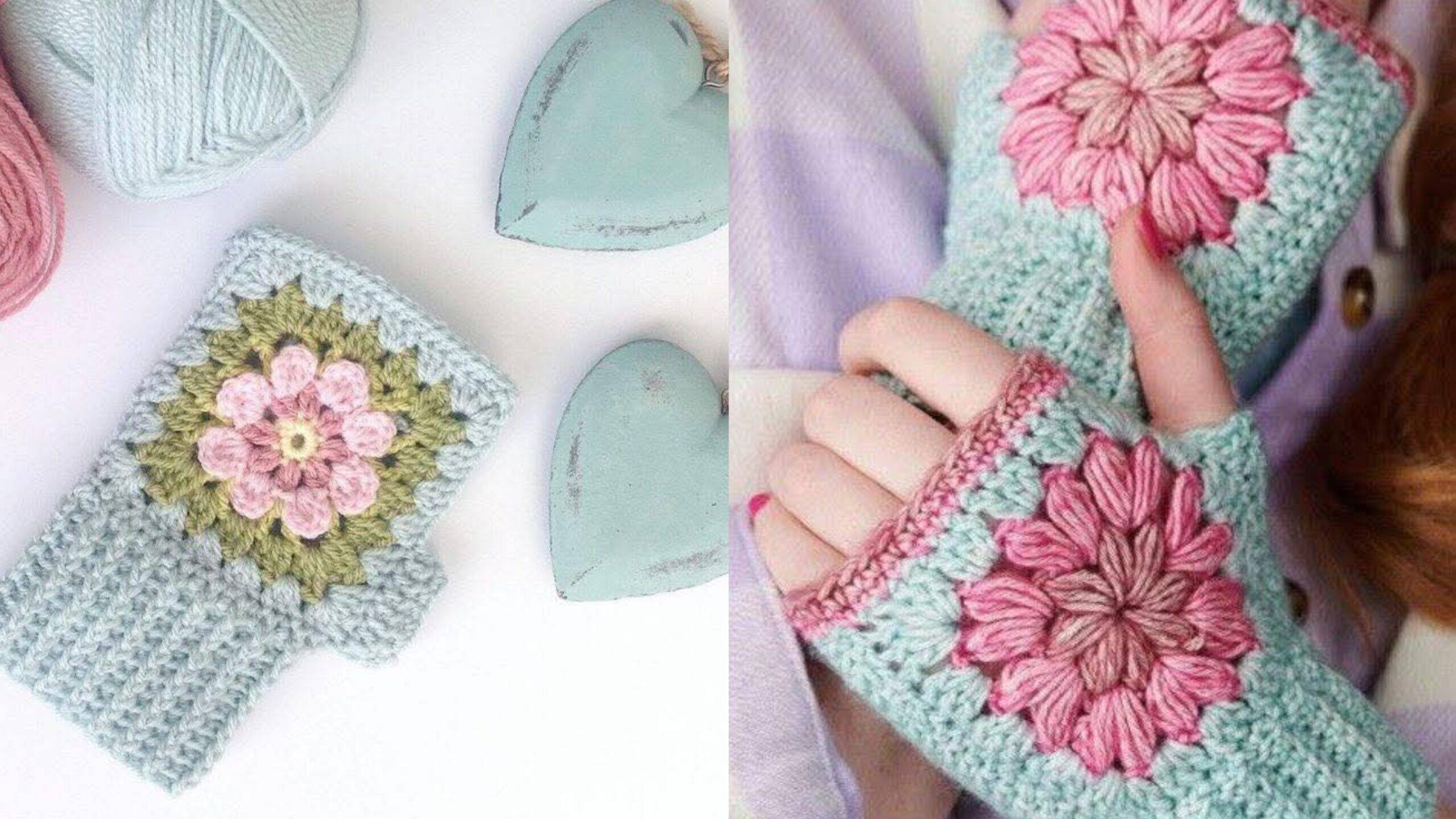 Luvas de Crochê com Squares: Charme Retrô