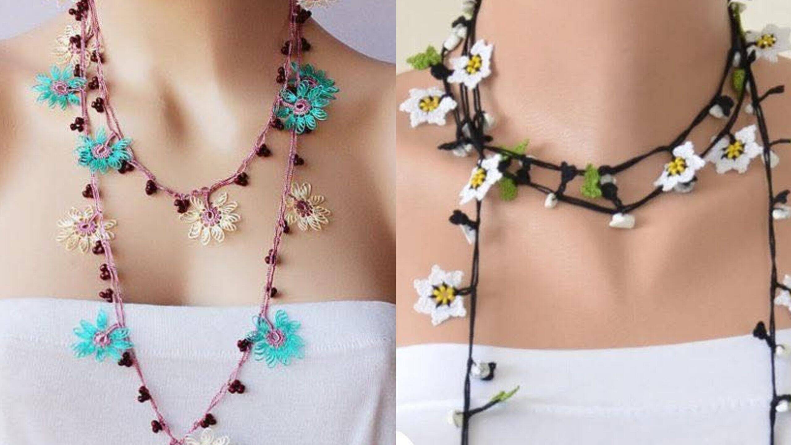 Colar de Crochê com Mini Flores: Delicadeza em Forma de Acessório