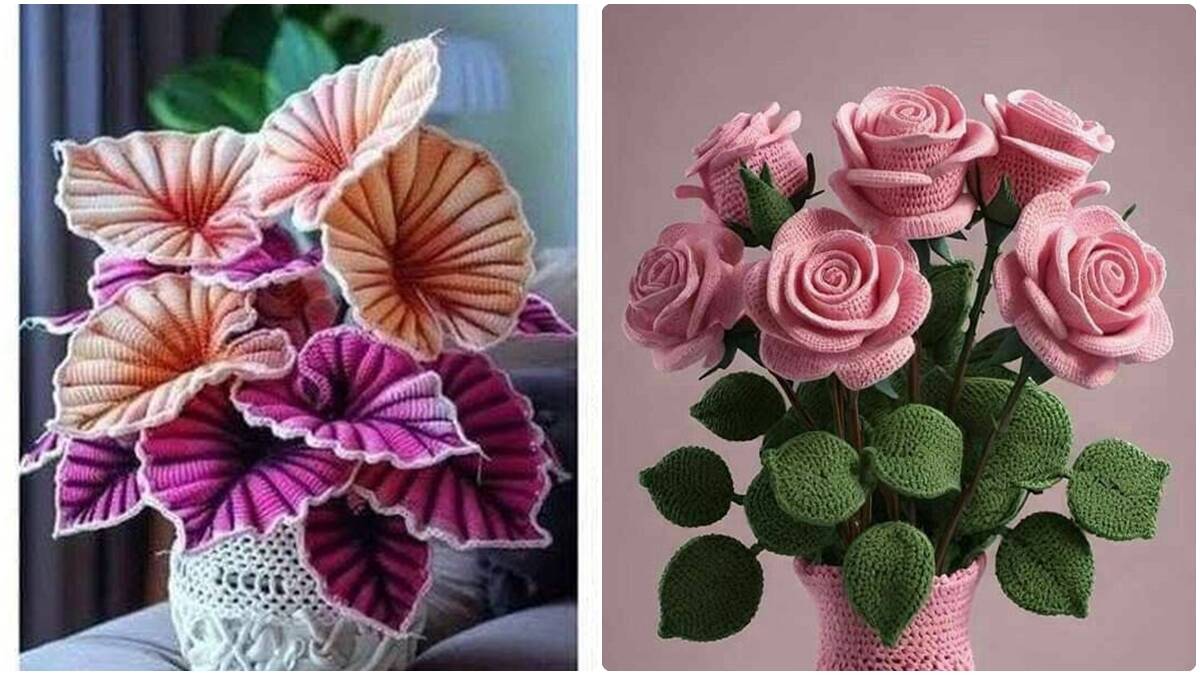 Flores e Folhas de Crochê: Encanto em Cada Detalhe!