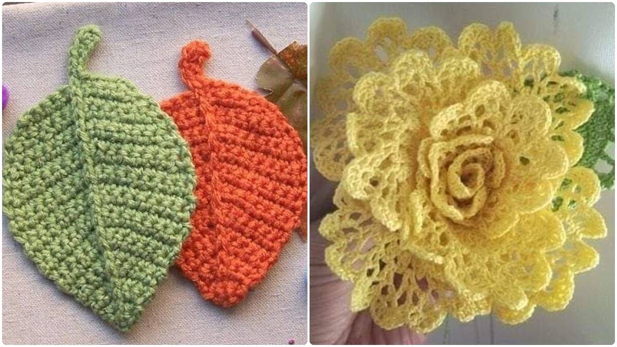 Flores e Folhas de Crochê para Aplicação: Transforme Suas Criações com Toques de Elegância