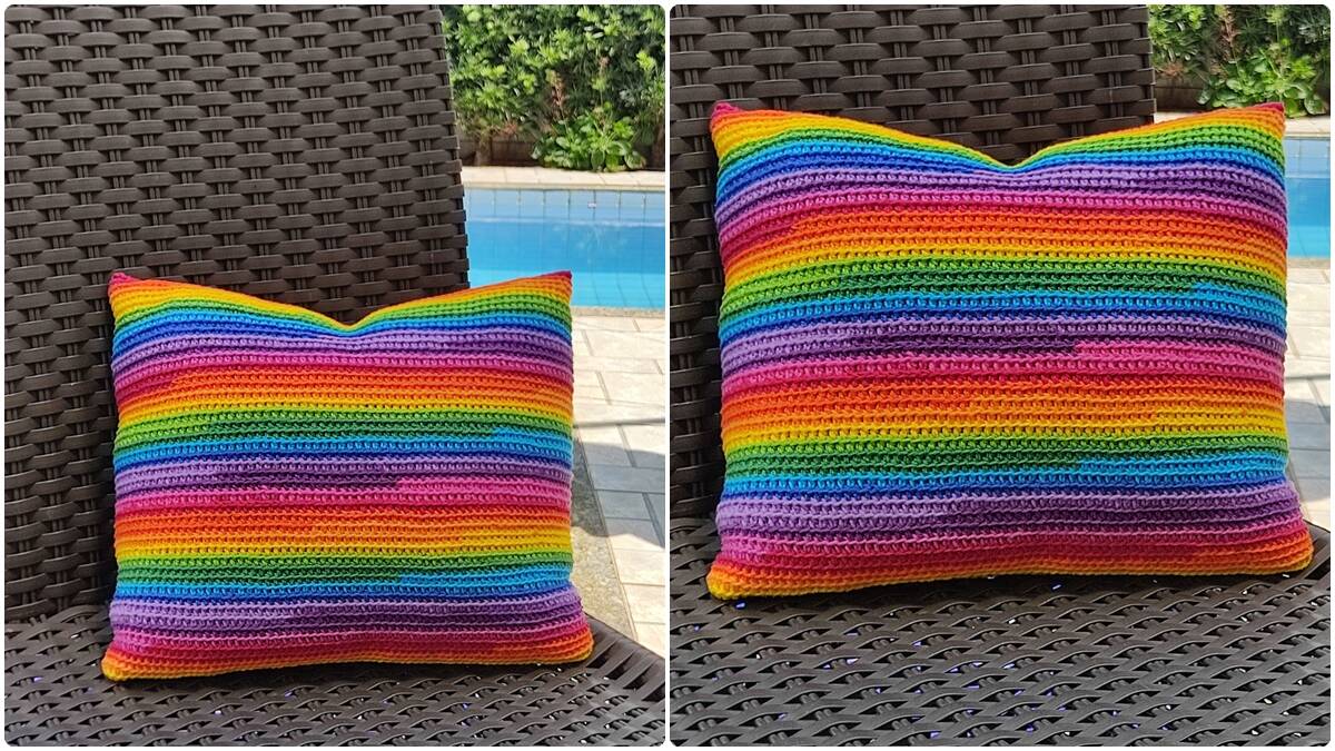 Almofada de Crochê Colorida: Guia Fácil para Iniciantes!