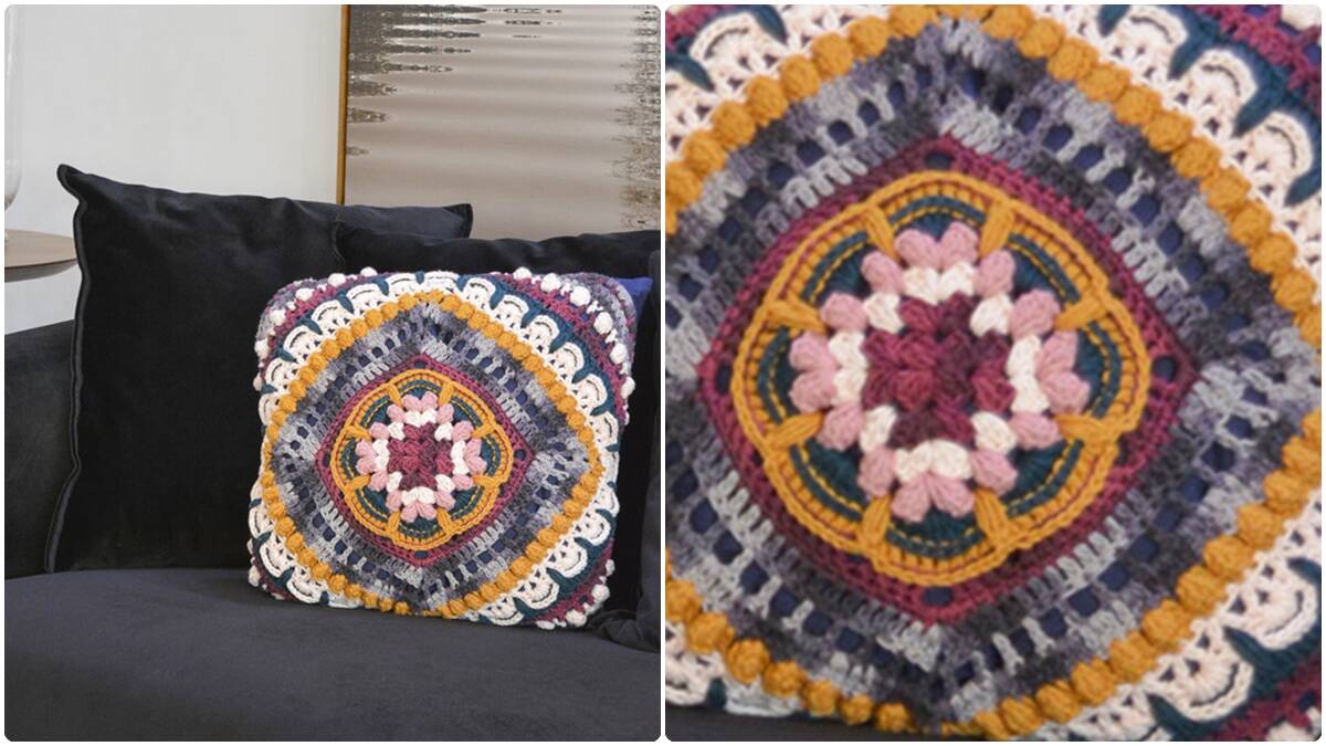 Almofada de Crochê Suspiro: Cores Lindas com Padrões Únicos!