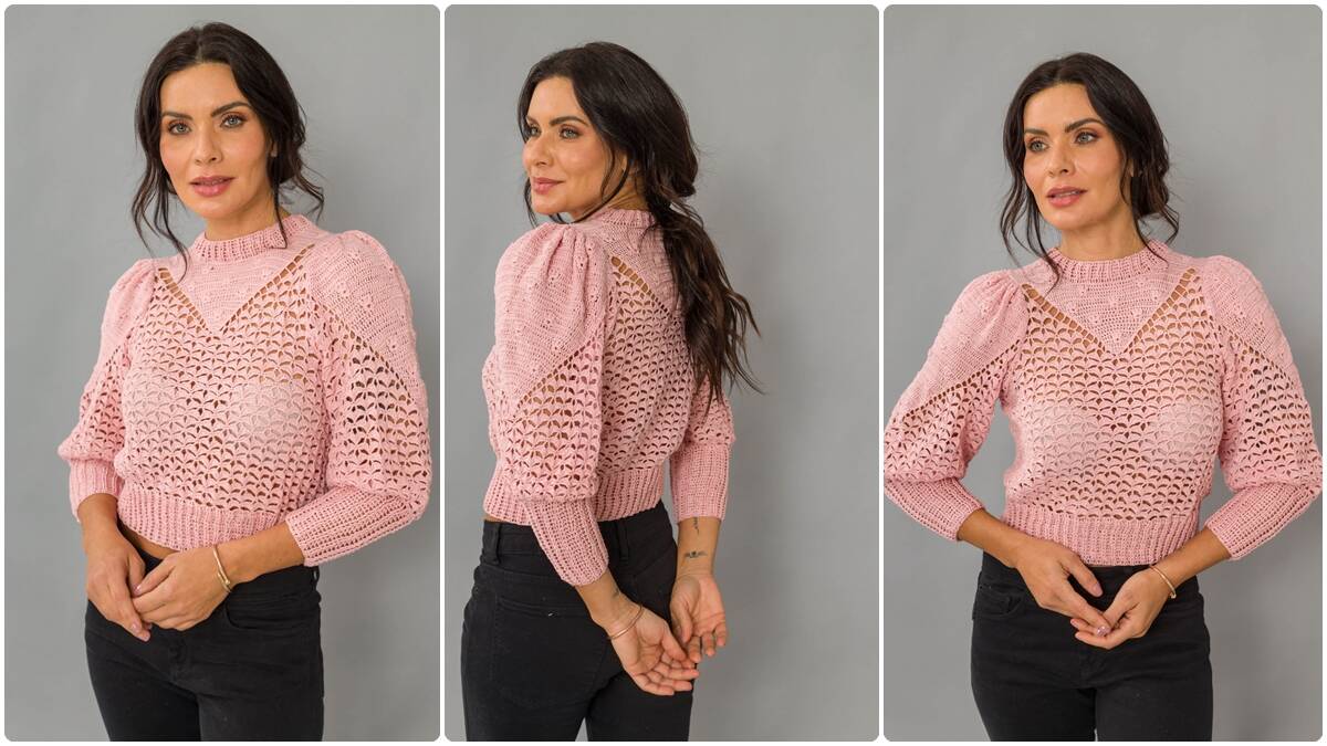 Blusa de Crochê Delicada: Um Modelo Fofo e Charmoso!