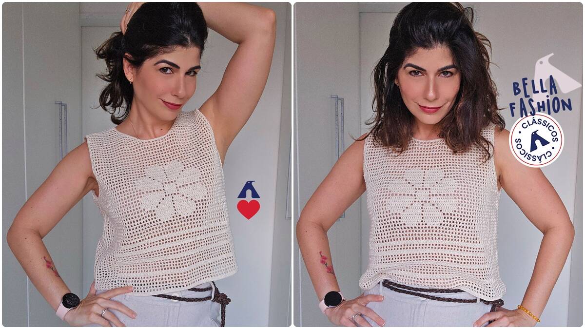 Blusa de Crochê Filé Flor: Faça esse Modelo Lindo!