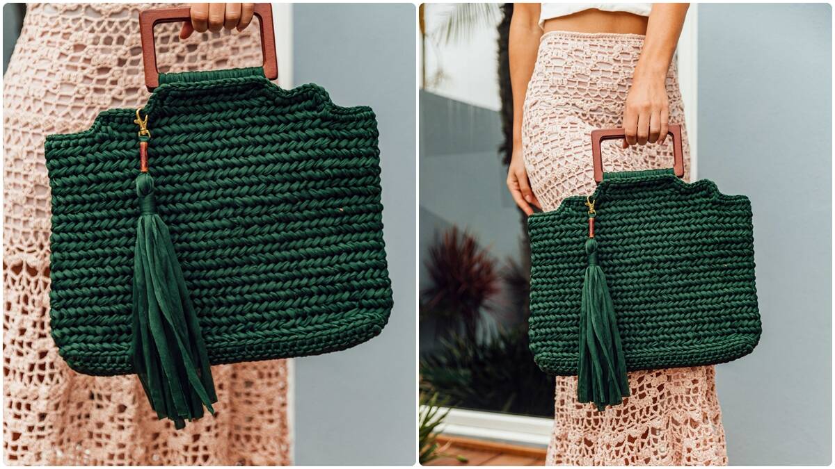 Bolsa de Crochê com Alça Retangular: Peça Linda e Elegante!