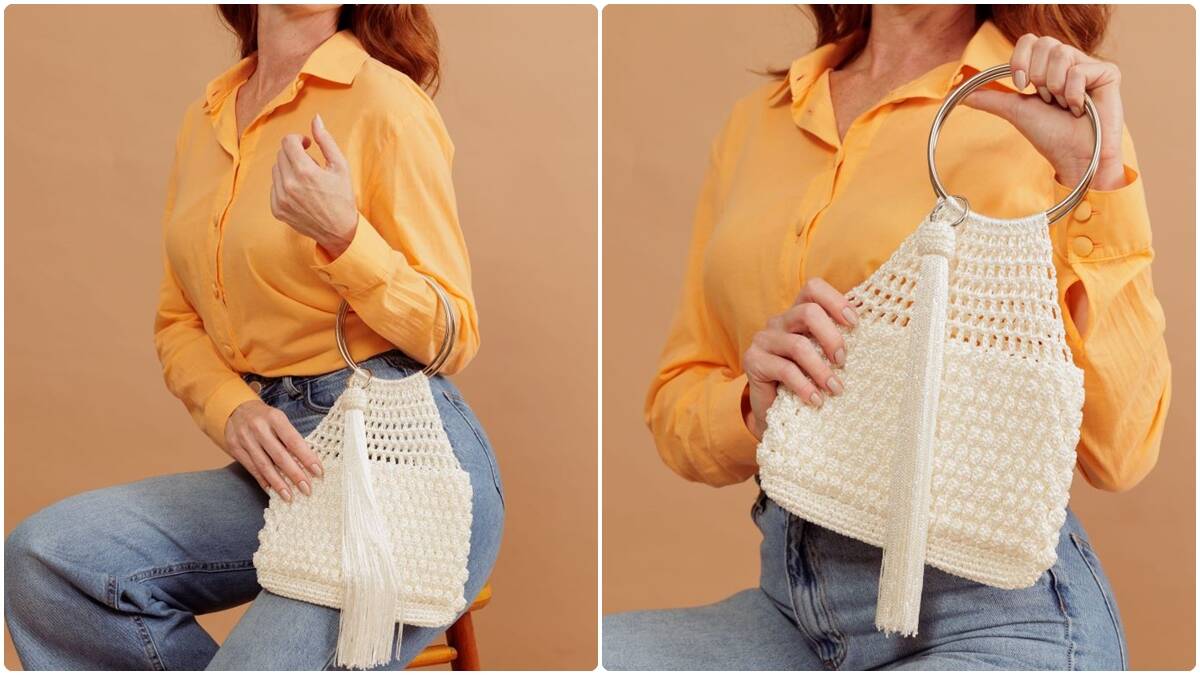Bolsa de Crochê Névoa: Peça Elegante para o Seu Look!