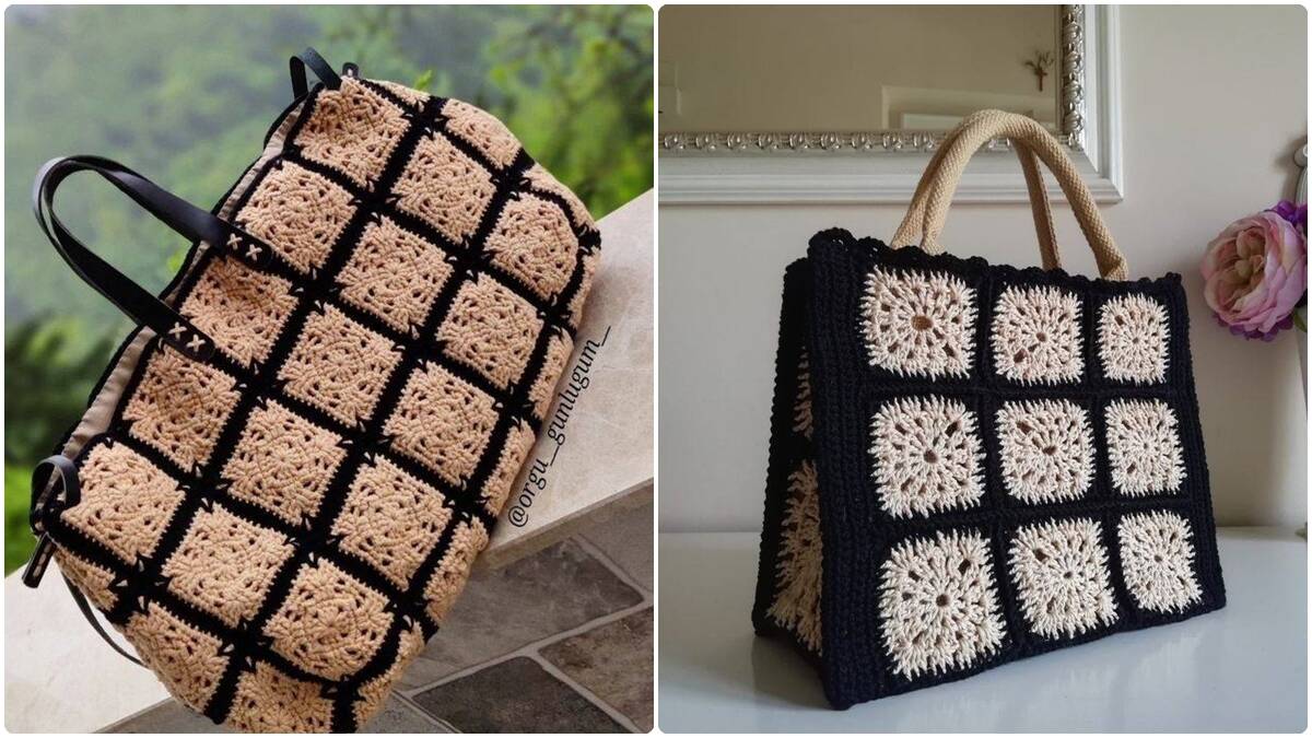 Bolsas de Crochê com Squares: Criatividade em Cada Ponto!