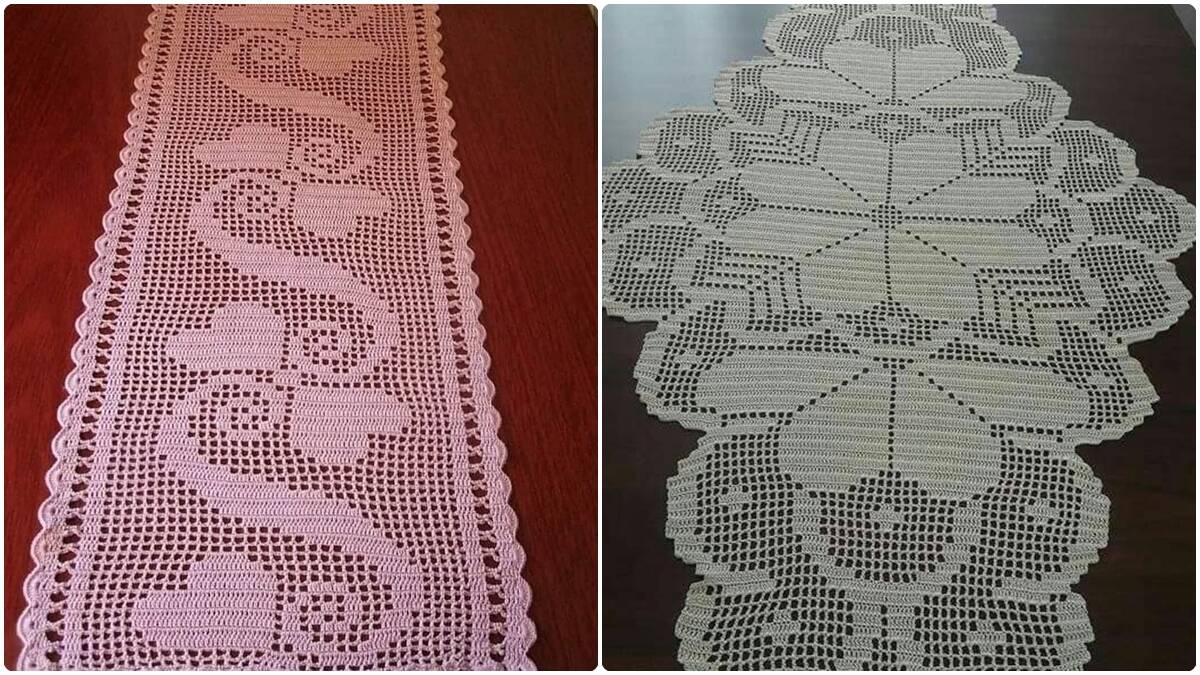 Caminhos de Mesa em Crochê Lindíssimos com Gráficos!