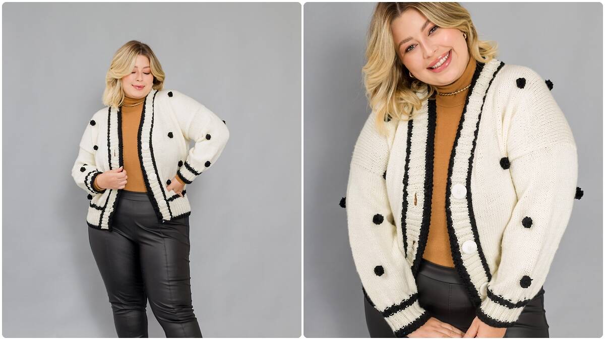 Casaco de Crochê Bicolor: Estilo e Elegância no Inverno!