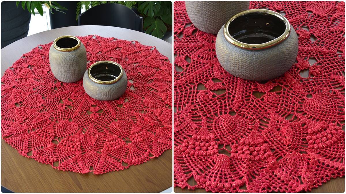 Centro de Mesa em Crochê Astral: Brilho e Elegância Artesanal!