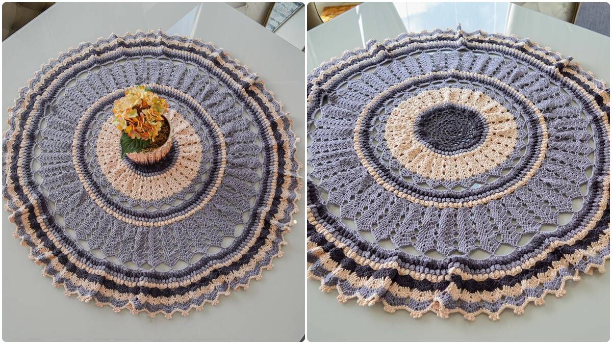Centro de Mesa em Crochê Grafite: Elegância para Decorar!