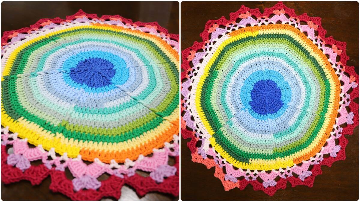 Centro de Mesa em Crochê Multicolor: Modelo Único e Lindo!