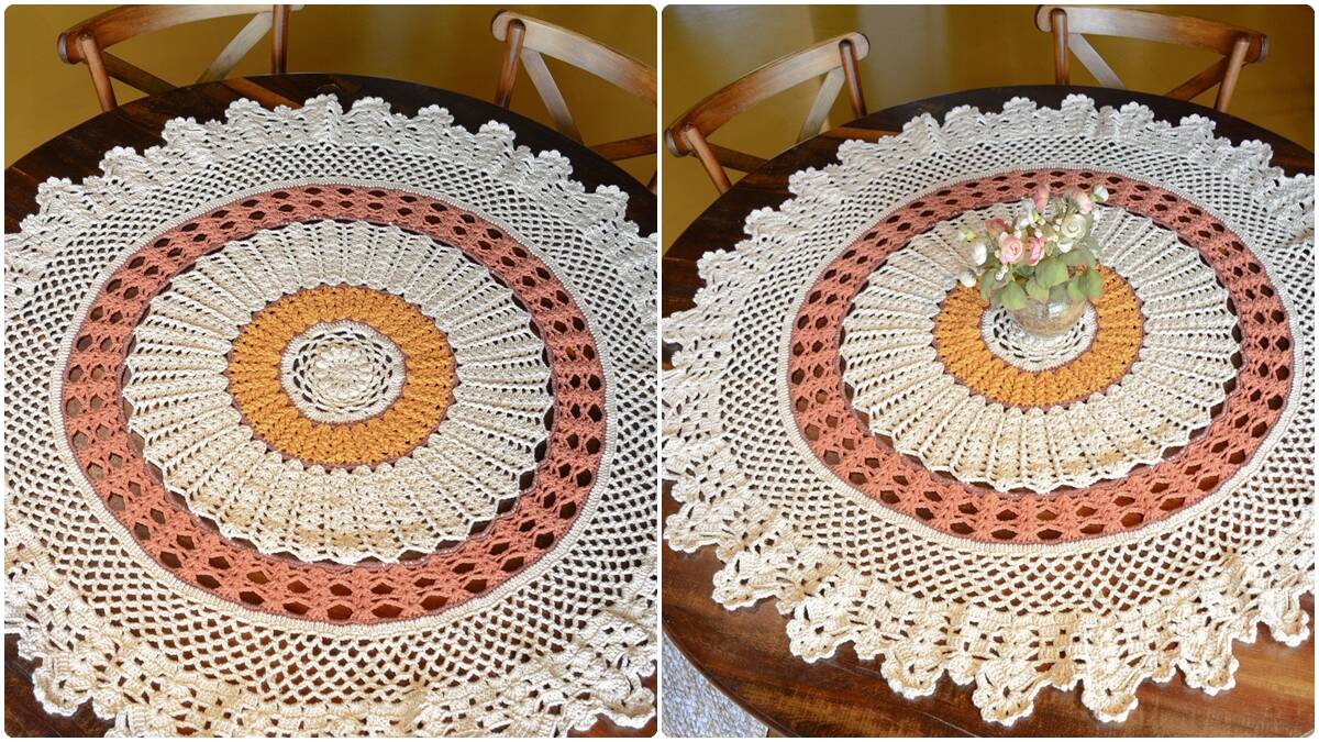 Centro de Mesa em Crochê Terroso: Toque Elegante!