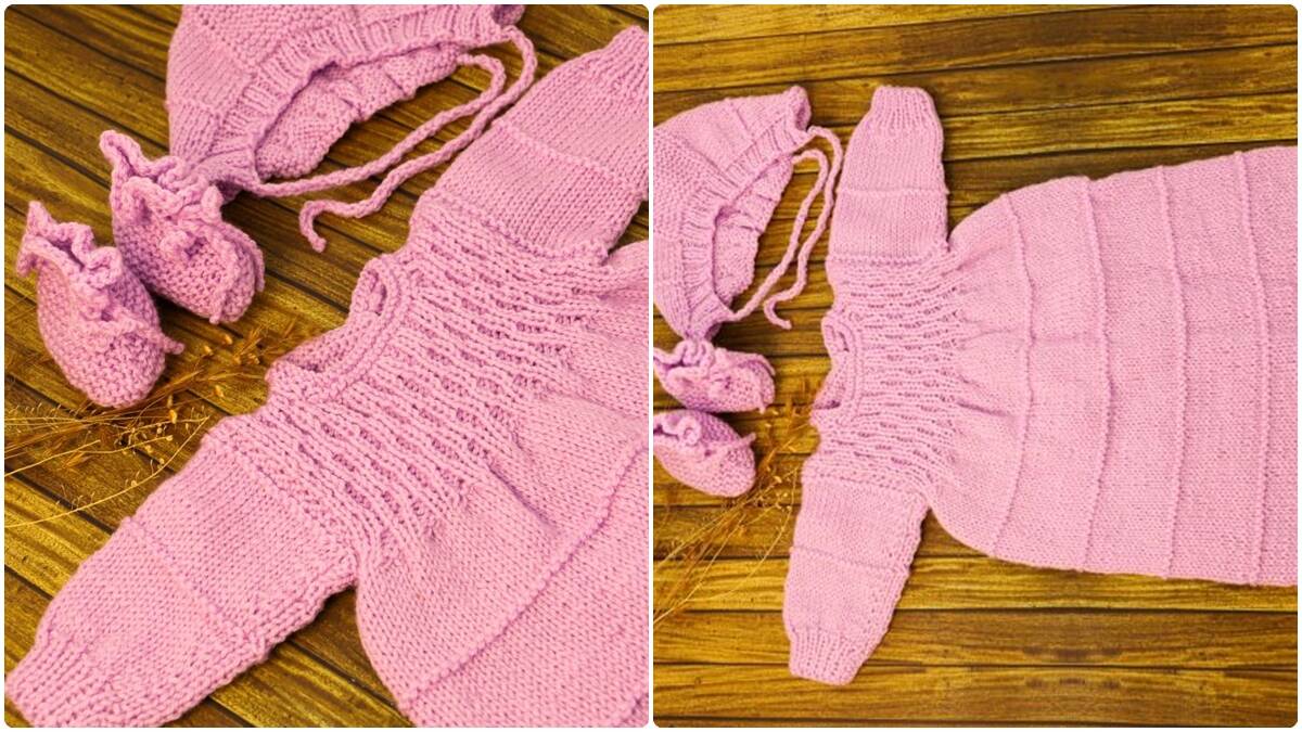 Conjunto de Tricô Infantil Rosie: Fofura e Conforto!