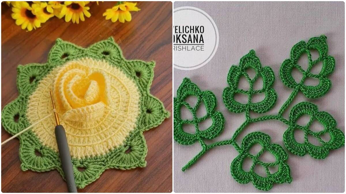 25 Flores e Folhas de Crochê: Detalhes Que Encantam!