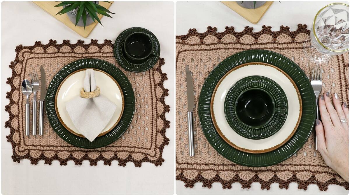 Jogo Americano de Crochê Síria: Peça Elegante para a Sua Mesa!