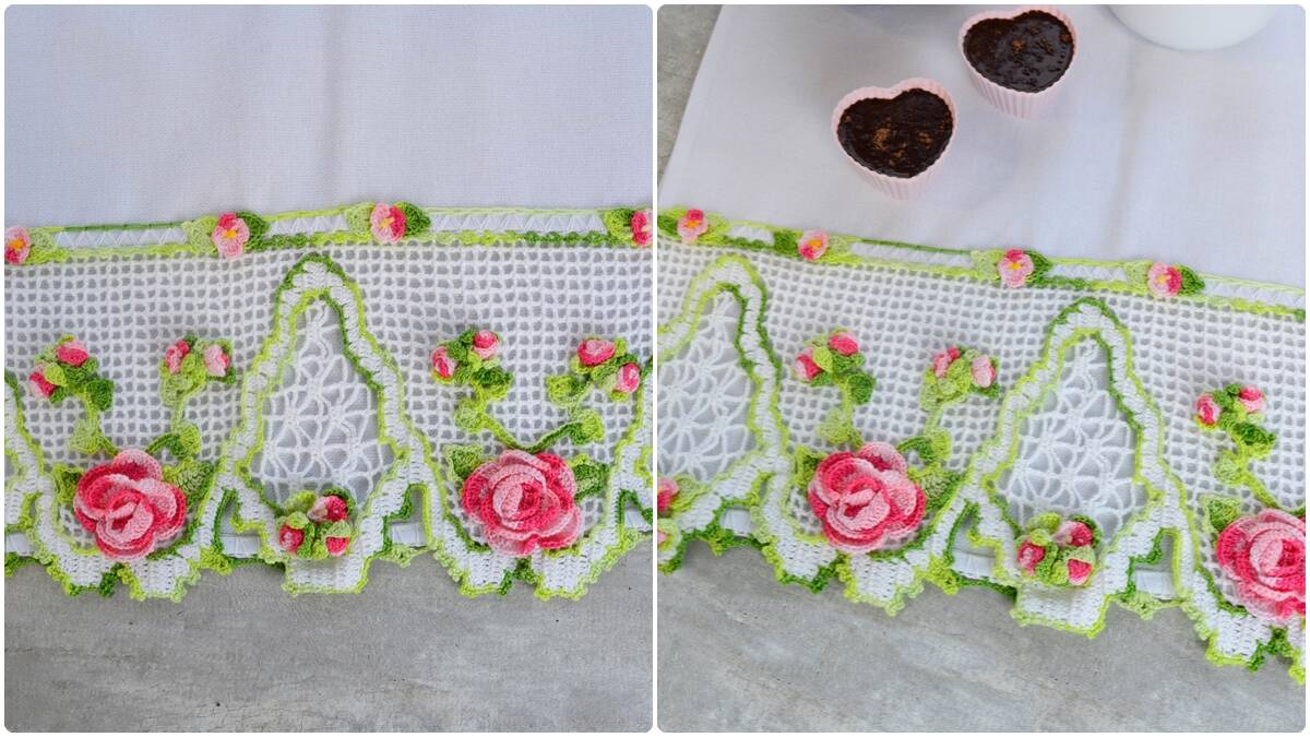 Pano de Prato em Crochê Tulipa: Charme Artesanal!
