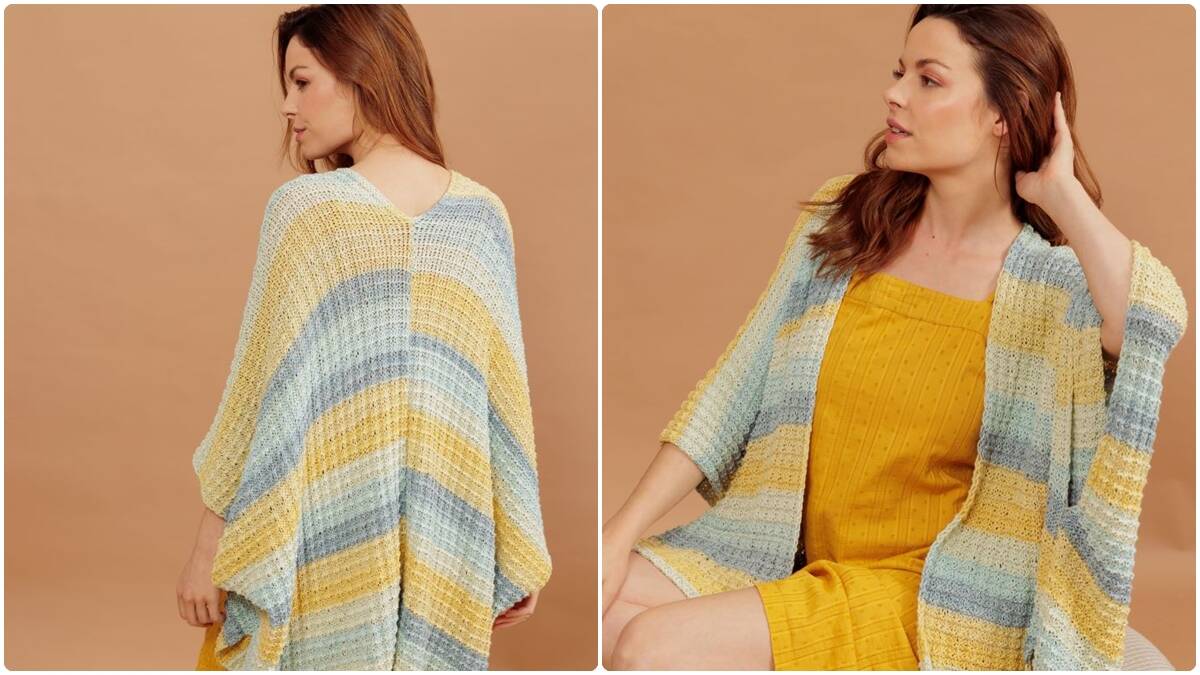 Quimono de Tricô Maxi Vintage: Um Modelo Elegante!