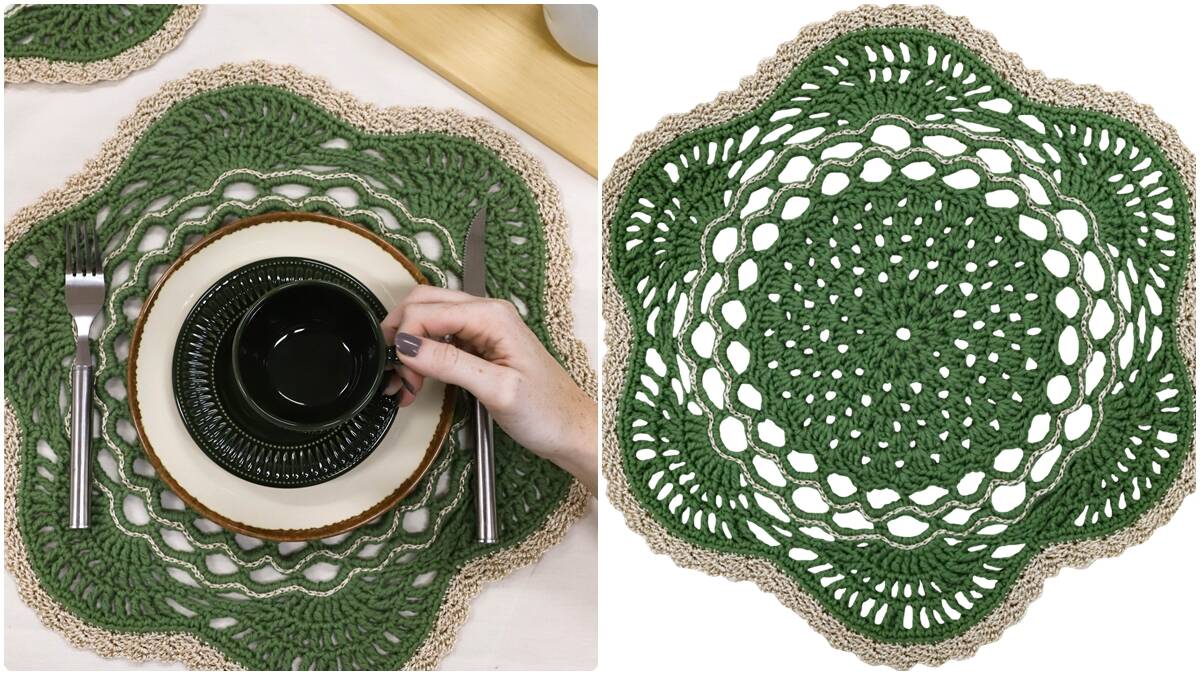 Sousplat de Crochê Militar: Crie e Prepare a Sua Mesa!