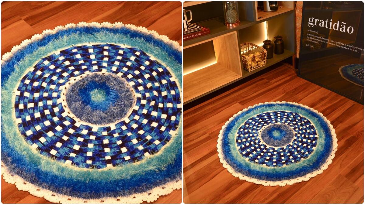 Tapete de Crochê Azuis: Modelo Lindo e Exclusivo!