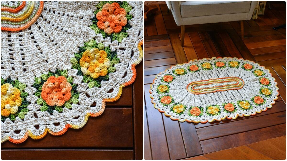 Tapete de Crochê Floral: Modelo Lindo para a Sua Decoração!
