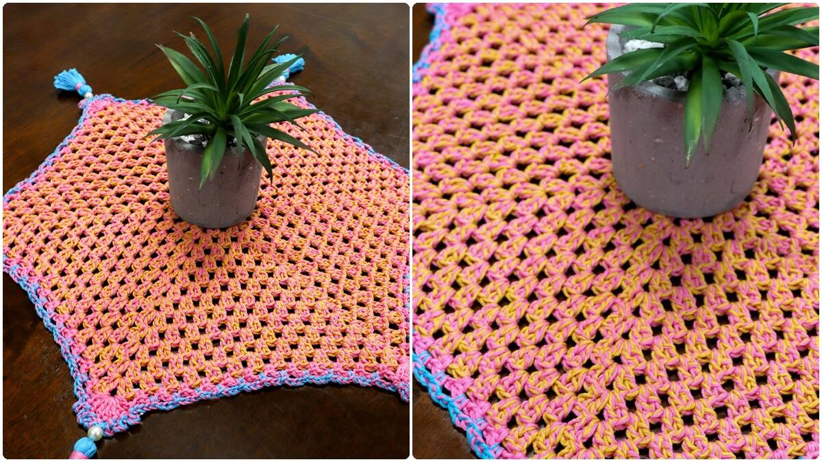 Toalha de Mesa em Crochê Romã: Cores Lindas na Decoração!