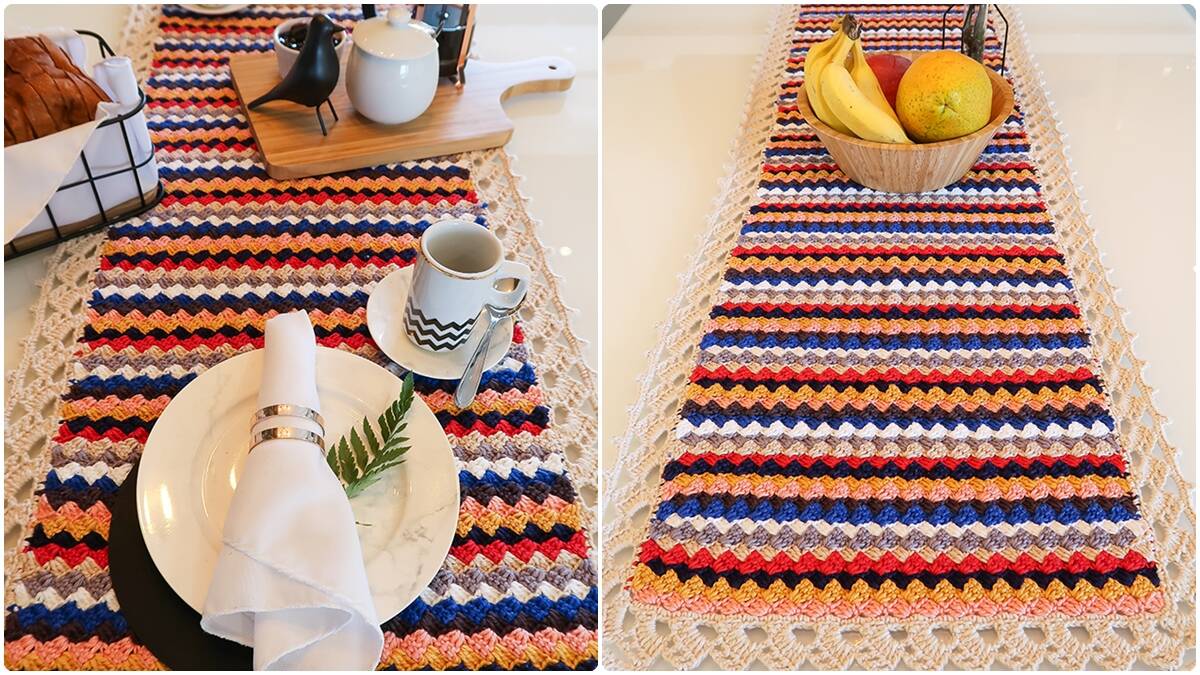 Trilho de Mesa em Crochê Intenso: Decoração Charmosa!