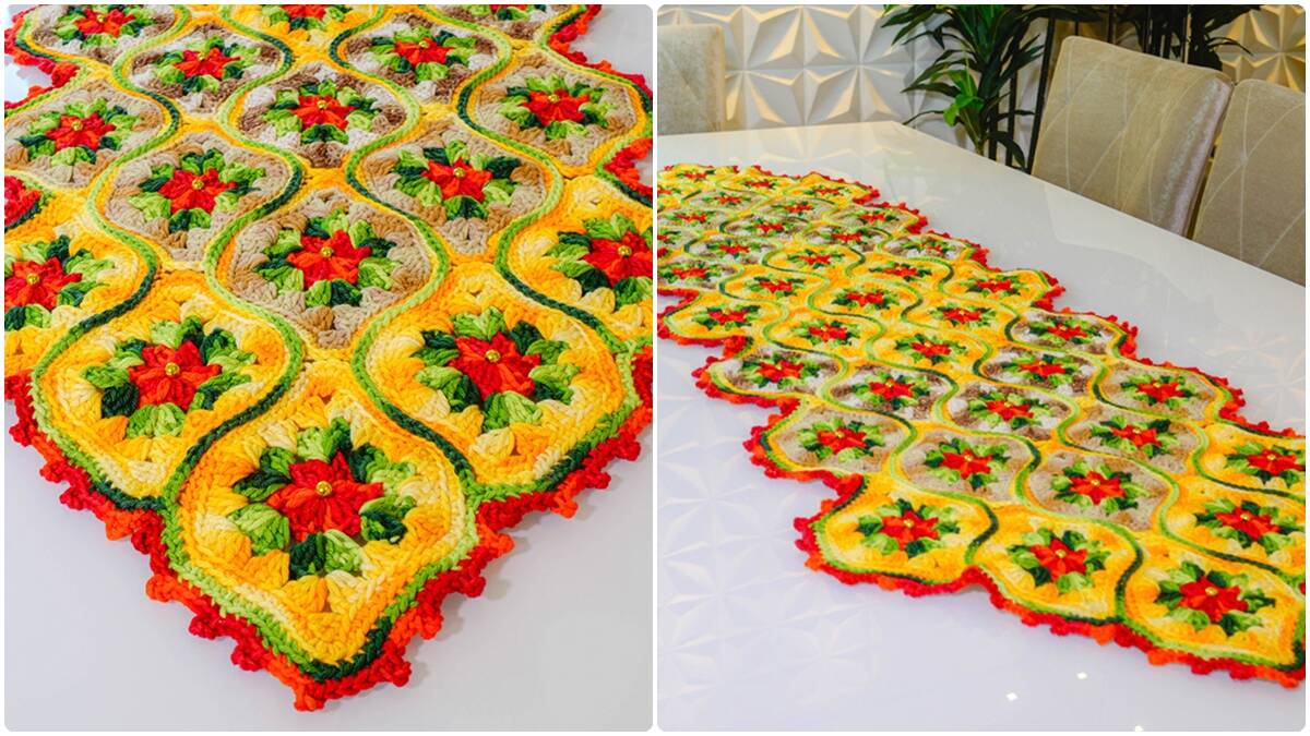 Trilho de Mesa em Crochê Vibrante: Decoração que Encanta!
