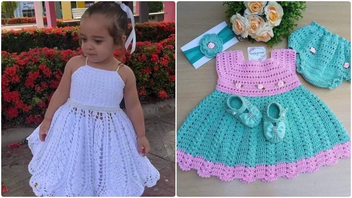Vestidinhos de Crochê Infantil com Gráficos: Encanto e Conforto!