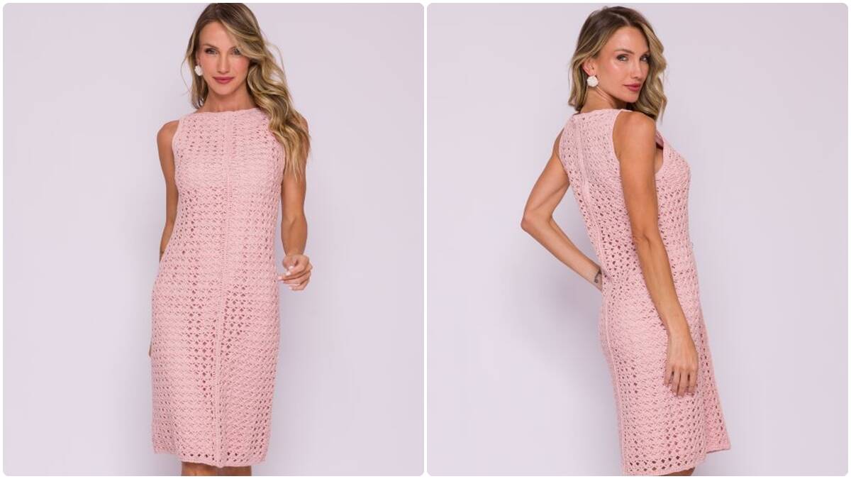 Vestido de Crochê Poesia: Modelo Elegante e Atraente!