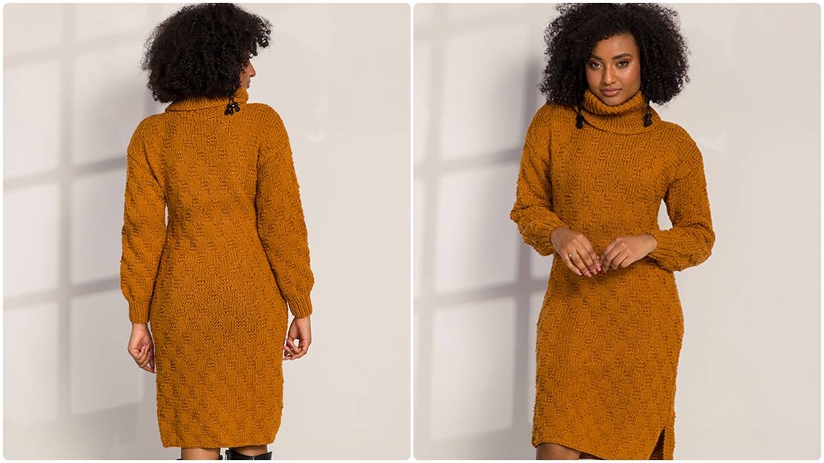 Vestido de Tricô com Gola para o Inverno: Peça Elegante!
