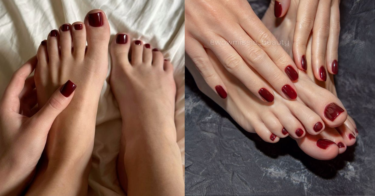 Pés Femininos de Diva no Frio: Esmaltes de Outono que São Puro Estilo