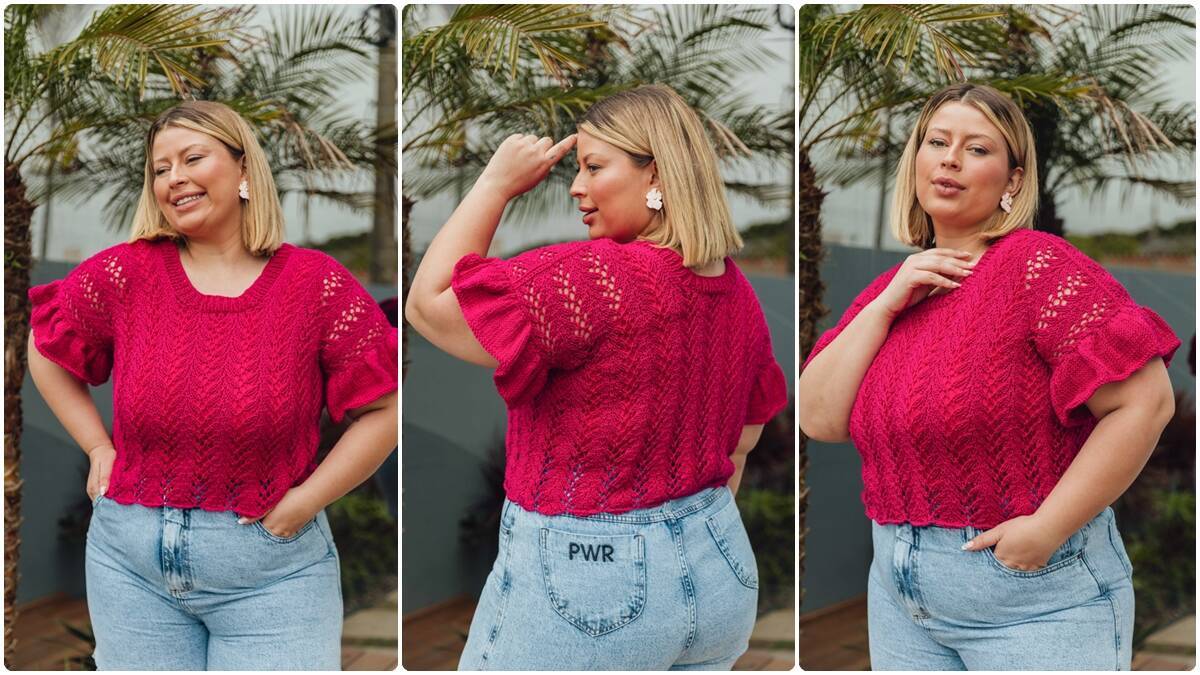 Blusa de Tricô Rendada: Peça Linda para o Seu Look!