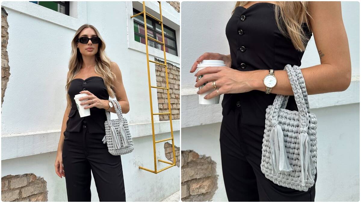 Bolsa de Crochê Luna: Peça Elegante e Sofisticada!
