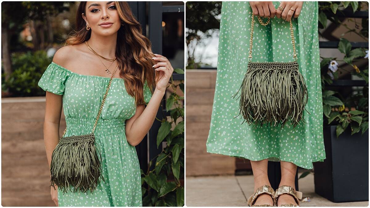 Bolsa de Crochê Militar: Estilo e Elegância para o Seu Look!