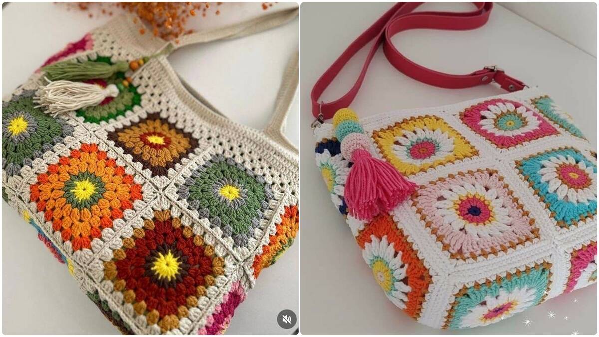 Bolsas de Crochê com Squares: Seu Look Mais Charmoso!