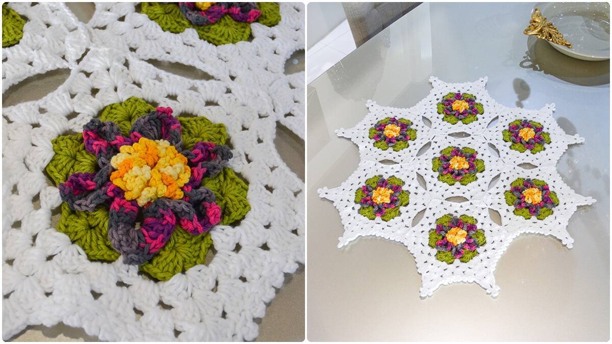 Centro de Mesa em Crochê Jardim: Projeto Lindo e Fácil!