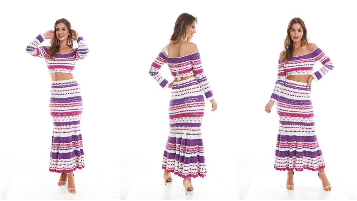 Conjunto de Crochê Rosa Amora: Peças Atraentes que Vendem!