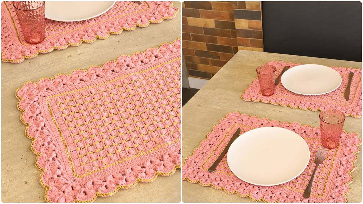 Jogo Americano de Crochê Cherry: Magia na Sua Decoração!