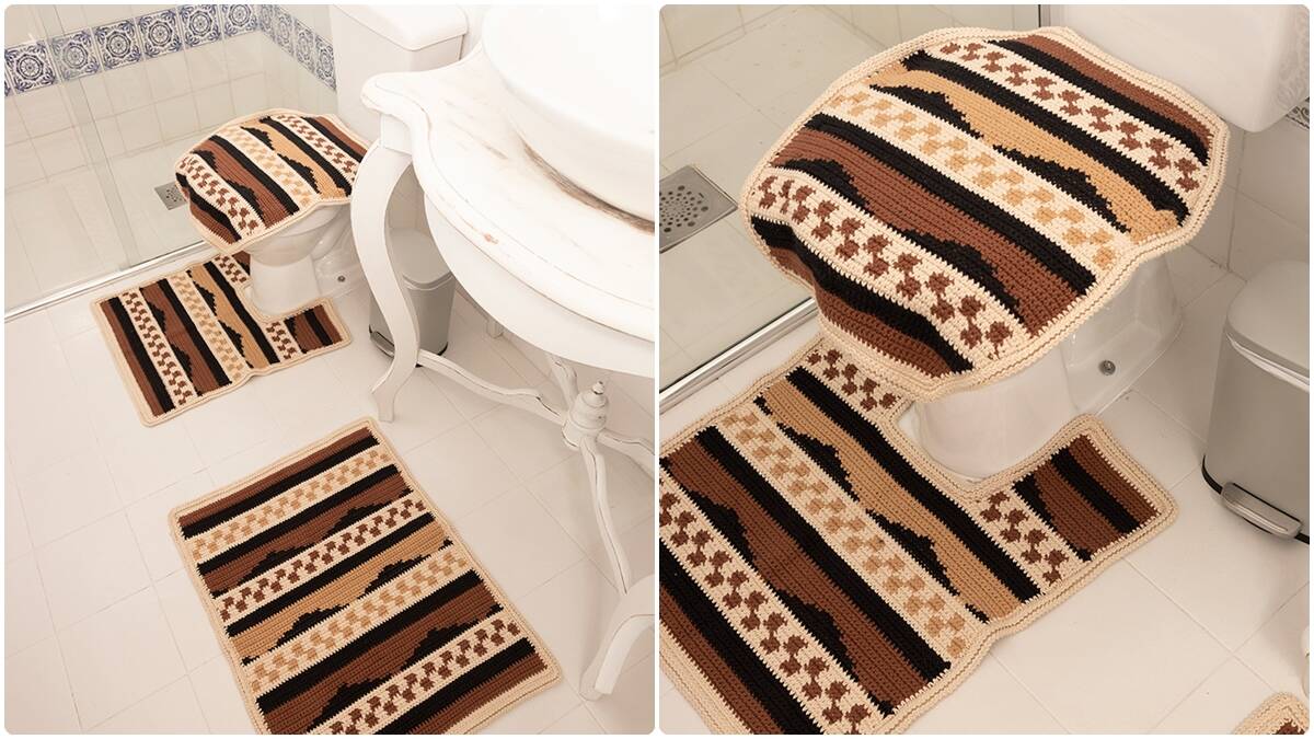 Jogo de Banheiro em Crochê Café: Decoração Feita por Você!
