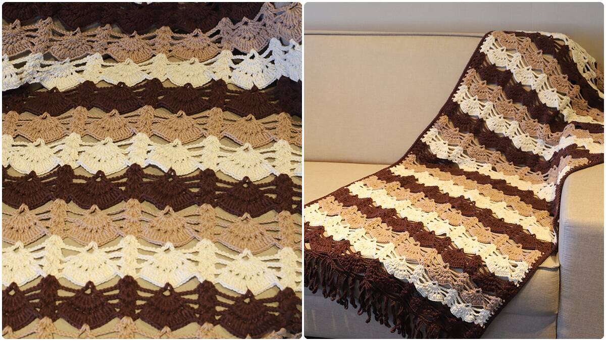 Manta de Crochê Doce de Caju: Aconchegante e Elegante!