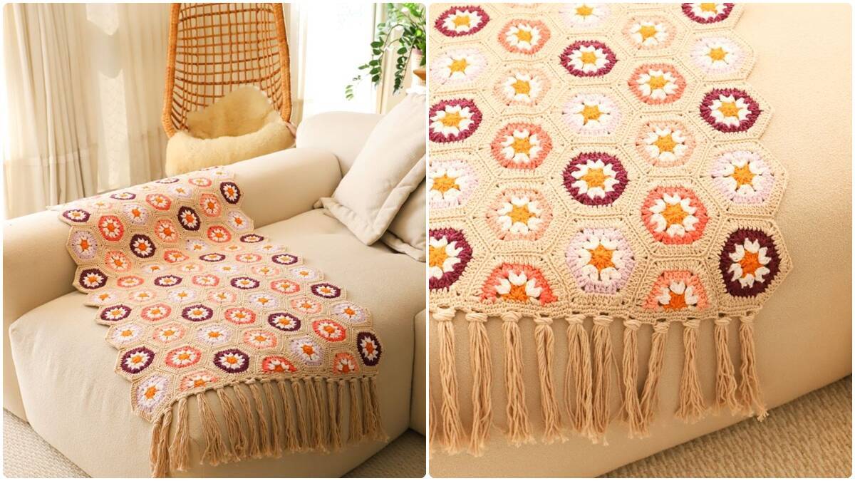 Manta de Crochê Margarida: Padrão Único para Decoração!