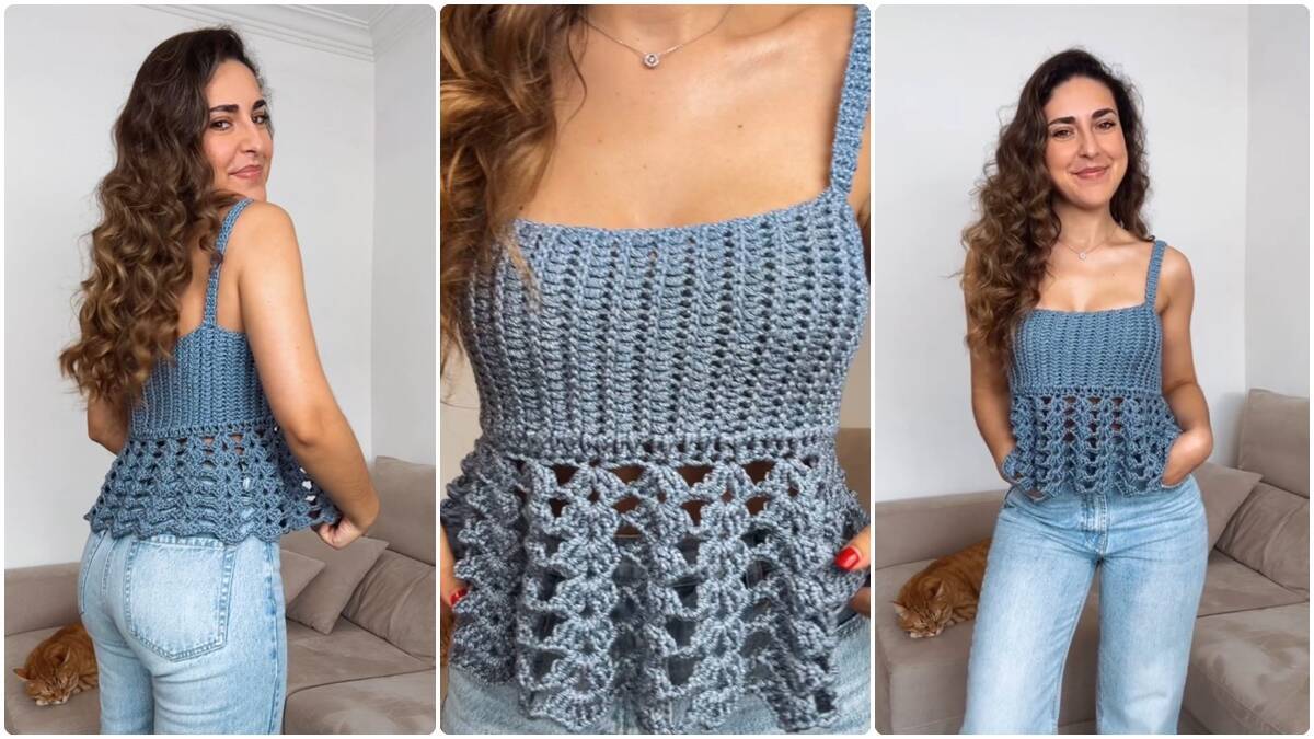 Top de Crochê Brisa Azul: Uma Peça Linda para o Outono!