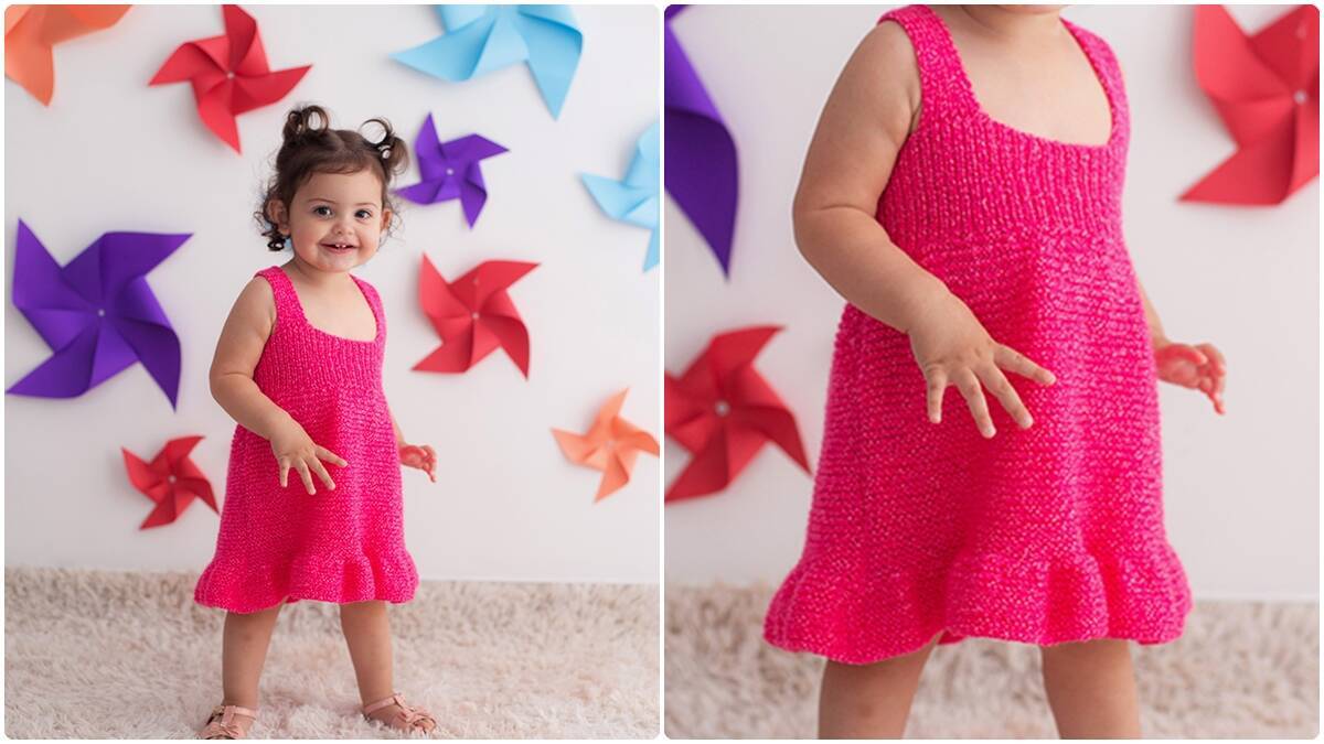 Vestido de Tricô Infantil Pink: Crie Essa Peça Fofa!