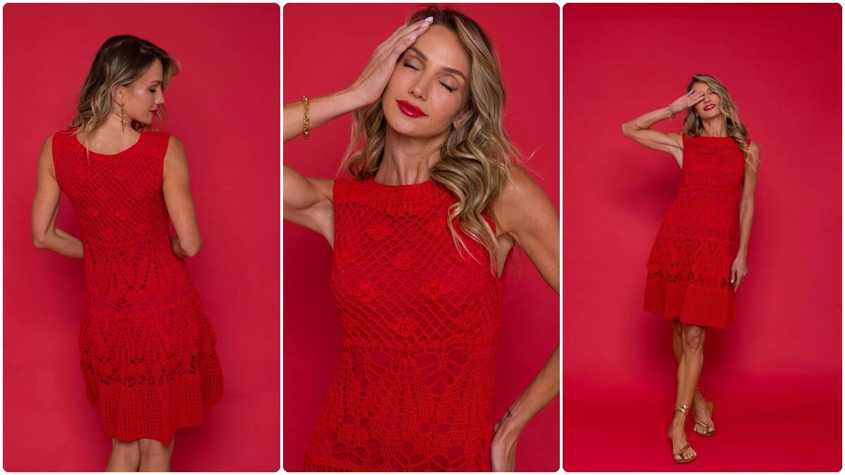 Vestido de Crochê Samara: Modelo Elegante e Charmoso!