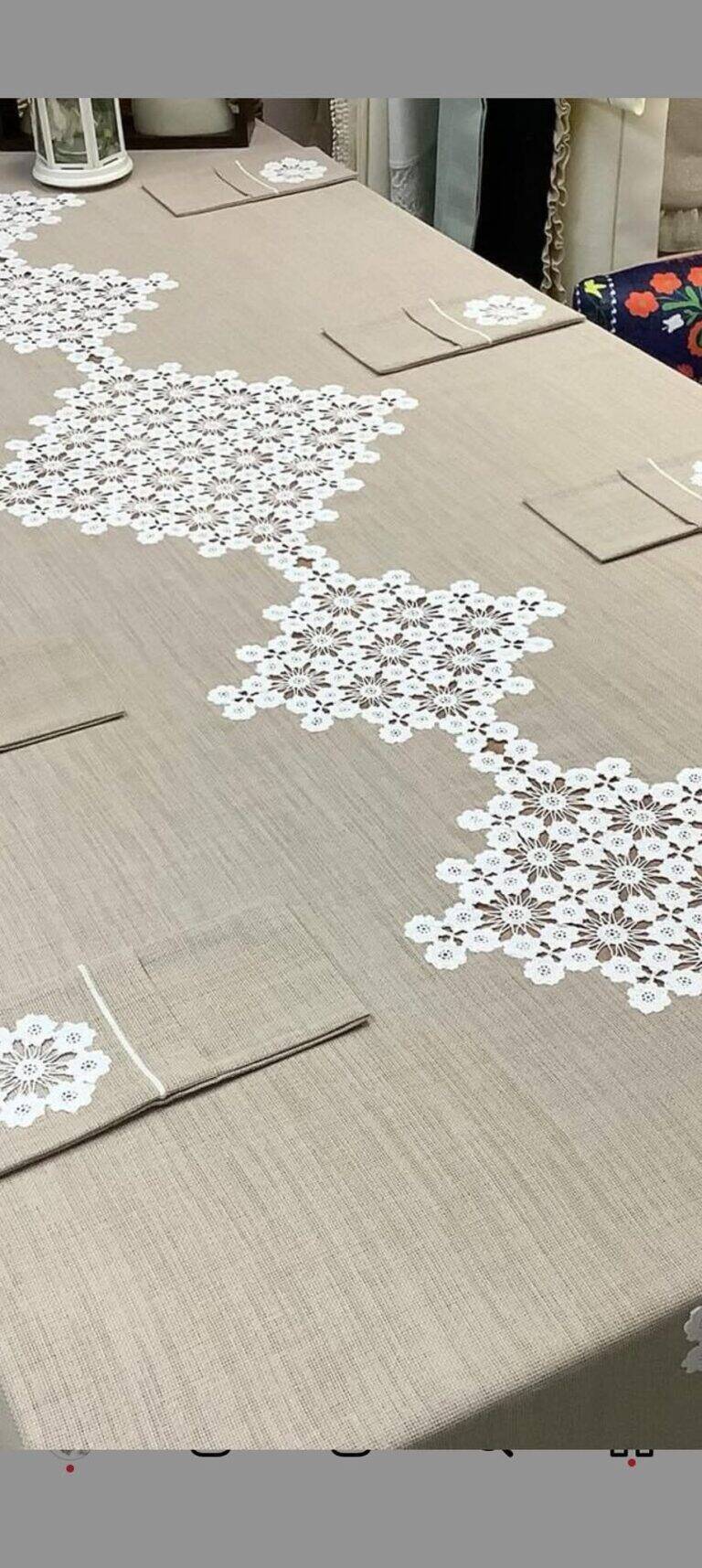 centros de mesa em crochê