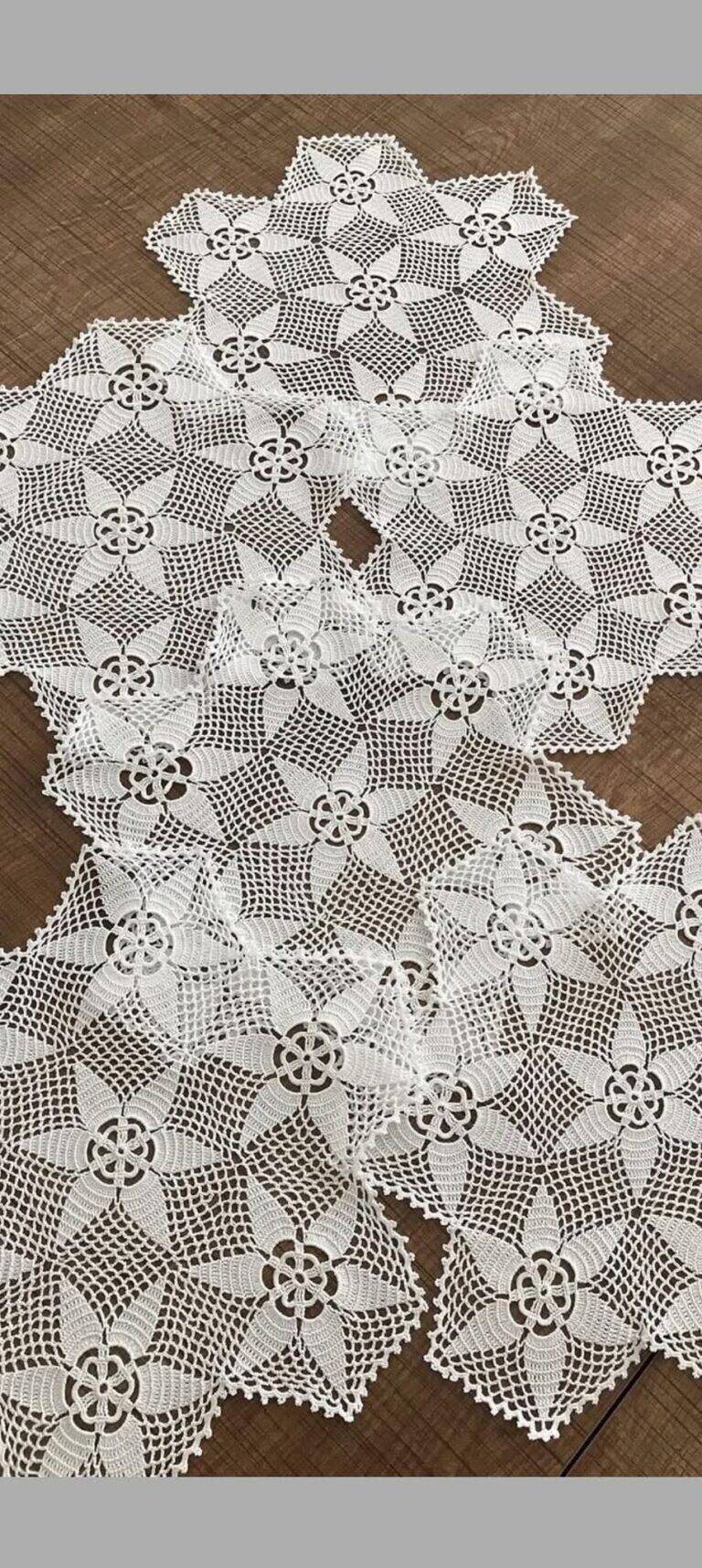 centros de mesa em crochê