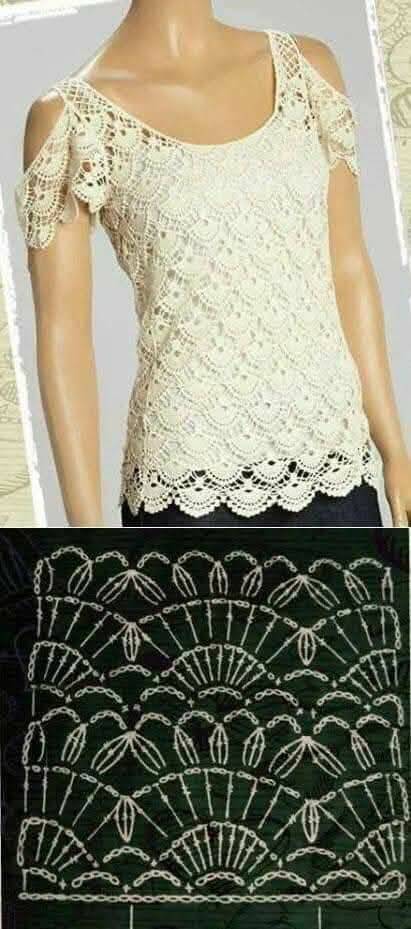blusas de crochê